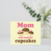 Cute mama zal werken voor cupcakes briefkaart (Staand voorkant)