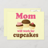 Cute mama zal werken voor cupcakes briefkaart (Voorkant / Achterkant)