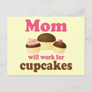 Cute mama zal werken voor cupcakes briefkaart