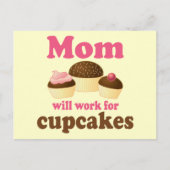 Cute mama zal werken voor cupcakes briefkaart (Voorkant)