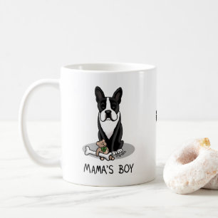 Cute Mama's Boy Boston Terrier (zwart) Koffiemok