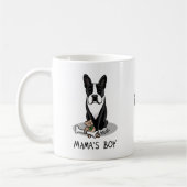 Cute Mama's Boy Boston Terrier (zwart) Koffiemok (Links)