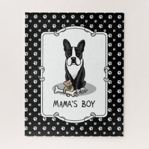 Cute Mama's Boy Boston Terrier (zwart) Legpuzzel
