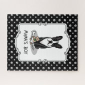 Cute Mama's Boy Boston Terrier (zwart) Legpuzzel (Horizontaal)