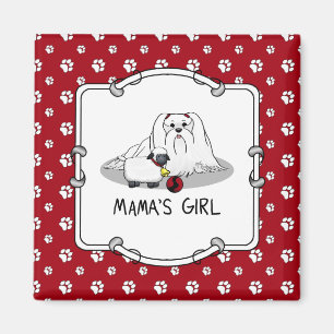 Cute Mama's Girl #2 Maltese hond - Maltese moeder Magneet