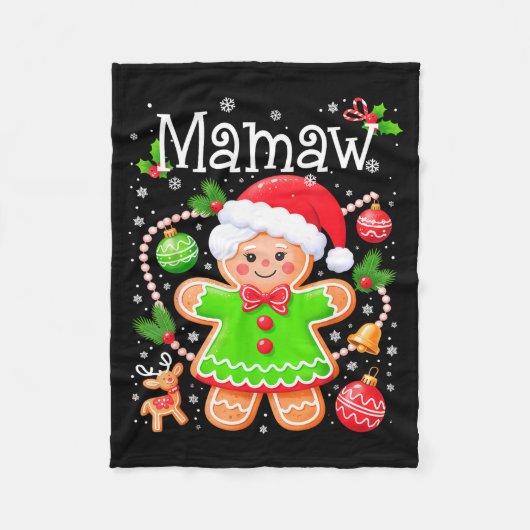 Cute Mamaw Gingerbread Family Matching Christmas C Fleece Deken (Voorkant)