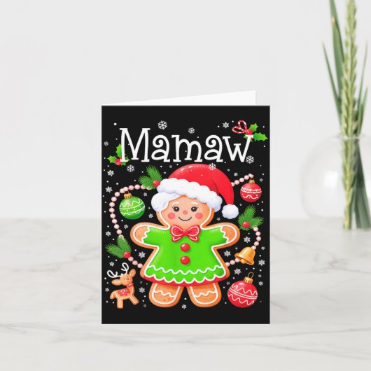 Cute Mamaw Gingerbread Family Matching Christmas C Kaart (Voorkant)