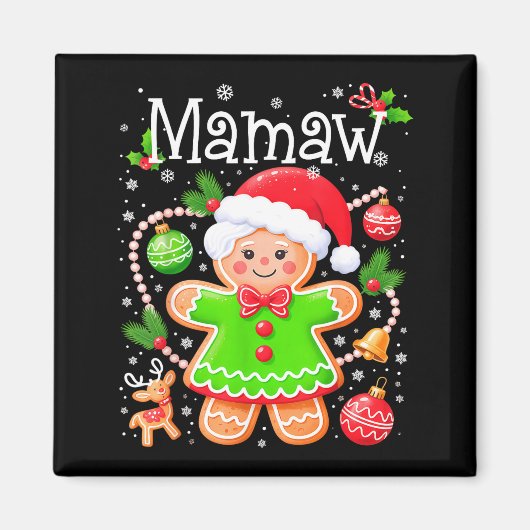 Cute Mamaw Gingerbread Family Matching Christmas C Magneet (Voorkant)