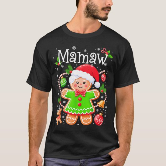 Cute Mamaw Gingerbread Family Matching Christmas C T-shirt (Voorkant)