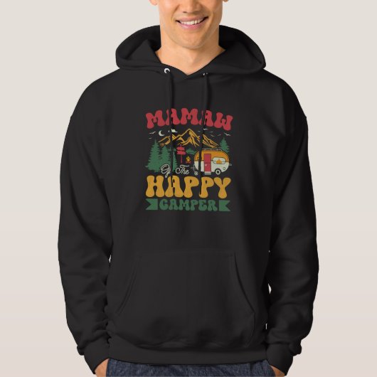 Cute Mamaw Of The Happy Camper Groovy Camping Trip Hoodie (Voorkant)