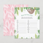 Cute mamma en baby sloth noemen het babydierenspel (Voorkant / Achterkant)