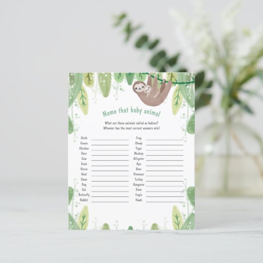 Cute mamma en baby sloth noemen het babydierenspel (Staand voorkant)