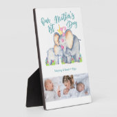 Cute mammie en Baby Elephant 3 Foto Moederdag Fotoplaat (Zijkant)