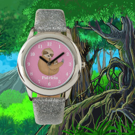 Cute mammie en baby sloth meisjes horloge