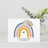 Cute mammie en Baby Sloth Rainbow - Hartelijk dank Kaart (Staand voorkant)