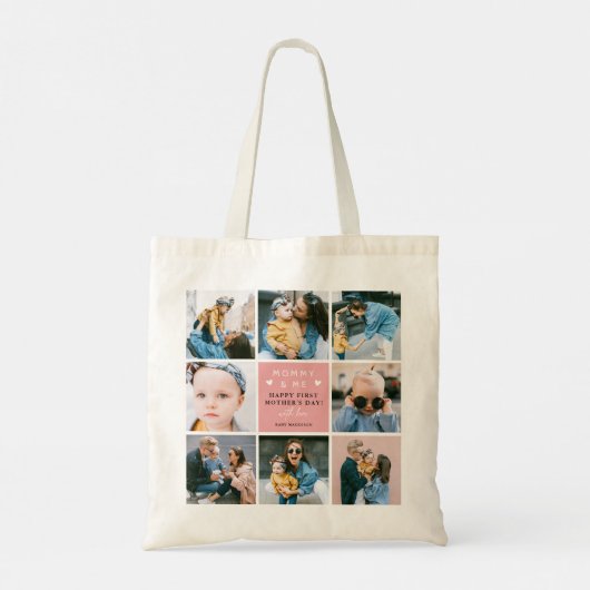 Cute 'Mammie & mij' Foto Collage 1st Moeder Tote Bag (Achterkant)