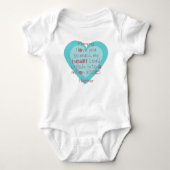 Cute mammie Poem op Blue Heart, gepersonaliseerd Romper (Voorkant)