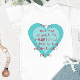 Cute mammie Poem op Blue Heart, gepersonaliseerd Romper