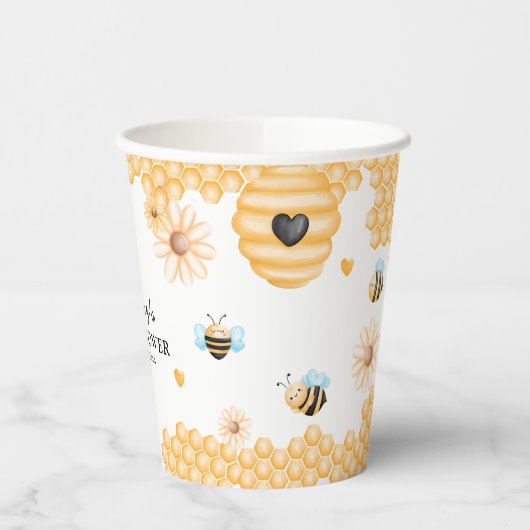 Cute mammie-to-bee Summer Baby shower Papieren Bekers (Links)