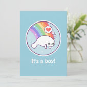 Cute Manatee Baby Shower-uitnodigingen Kaart (Staand voorkant)