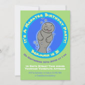 Cute manatee cartoon kaart (Voorkant)