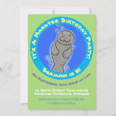 Cute manatee cartoon kaart (Voorkant)