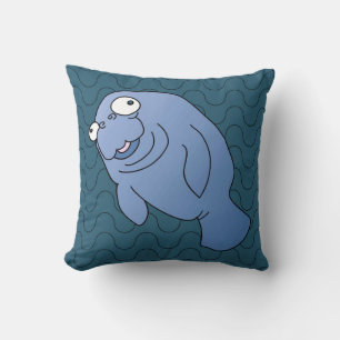 Cute Manatee Hugger Cartoon Animal Kussen