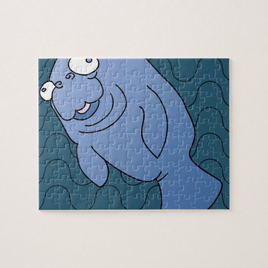 Cute Manatee Hugger Cartoon Animal Legpuzzel (Horizontaal)