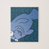 Cute Manatee Hugger Cartoon Animal Legpuzzel (Verticaal)