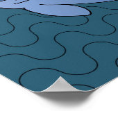 Cute Manatee Hugger Cartoon Animal Poster (Hoek)