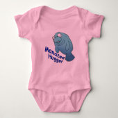 Cute Manatee Hugger Cartoon Animal Romper (Voorkant)