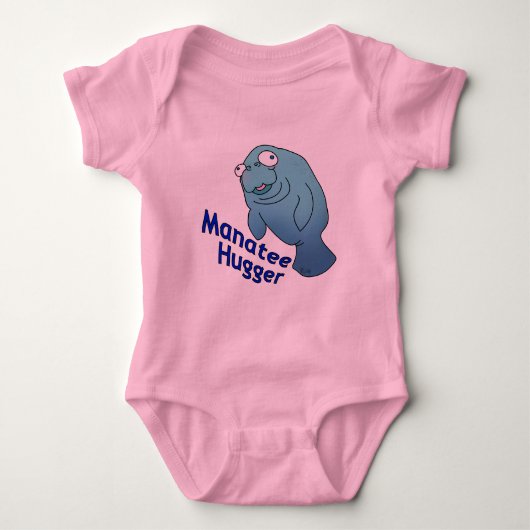 Cute Manatee Hugger Cartoon Animal Romper (Voorkant)