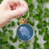 Cute Manatee Hugger Cartoon Animal Sleutelhanger (Hand)