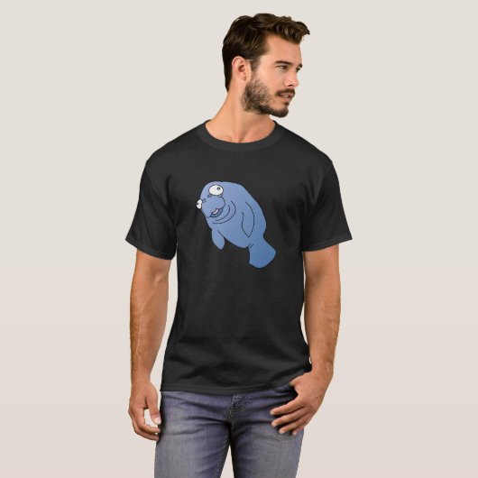 Cute Manatee Hugger Cartoon Animal T-shirt (Voorkant volledig)