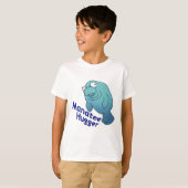 Cute Manatee Hugger Cartoon Animal T-shirt (Voorkant volledig)