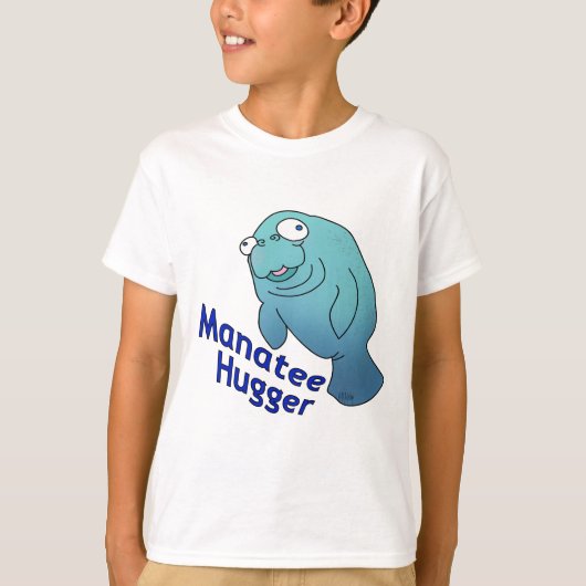 Cute Manatee Hugger Cartoon Animal T-shirt (Voorkant)