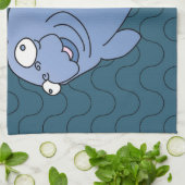 Cute Manatee Hugger Cartoon Animal Theedoek (Gevouwen)
