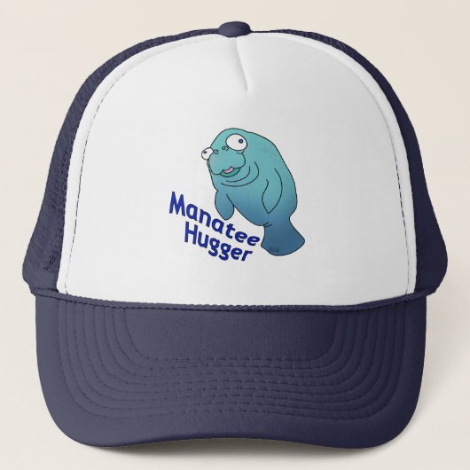 Cute Manatee Hugger Cartoon Animal Trucker Pet (Voorkant)