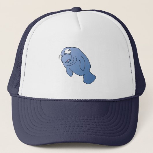 Cute Manatee Hugger Cartoon Animal Trucker Pet (Voorkant)