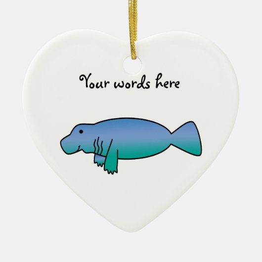 Cute manatee keramisch ornament (Voorkant)
