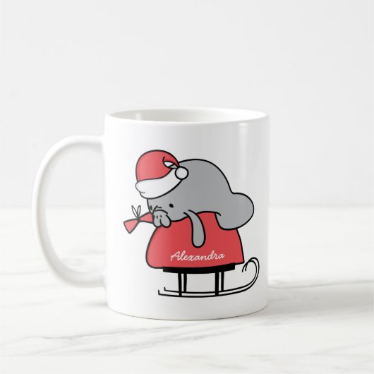 Cute Manatee kerstnaam Mok (Links)