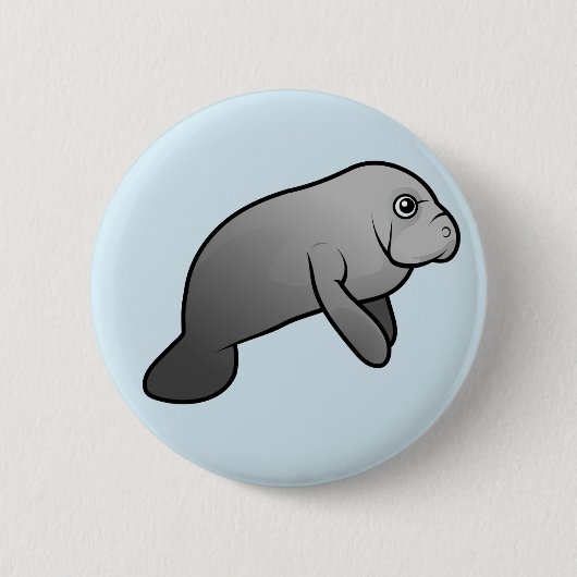 Cute Manatee Ronde Button 5,7 Cm (Voorkant)