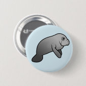 Cute Manatee Ronde Button 5,7 Cm (Voorkant /achterkant)