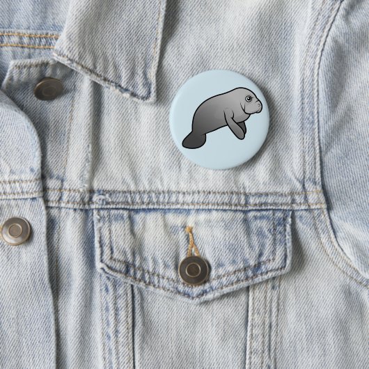 Cute Manatee Ronde Button 5,7 Cm (In situ)