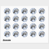 Cute Manatee Ronde Sticker (Vel)