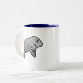 Cute Manatee Tweekleurige Koffiemok (Voorkant links)