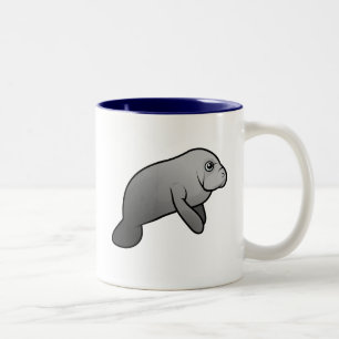 Cute Manatee Tweekleurige Koffiemok