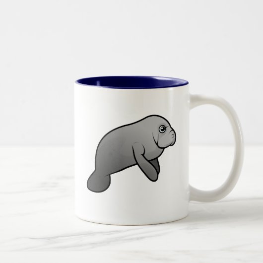 Cute Manatee Tweekleurige Koffiemok (Rechts)