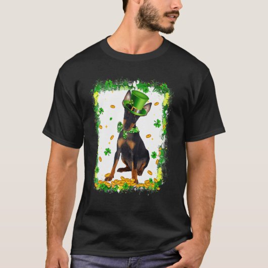 Cute Manchester Terrier Dog St Patricks Day Irish T-shirt (Voorkant)