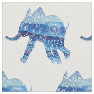 Cute Mandala Elephant Art Stof